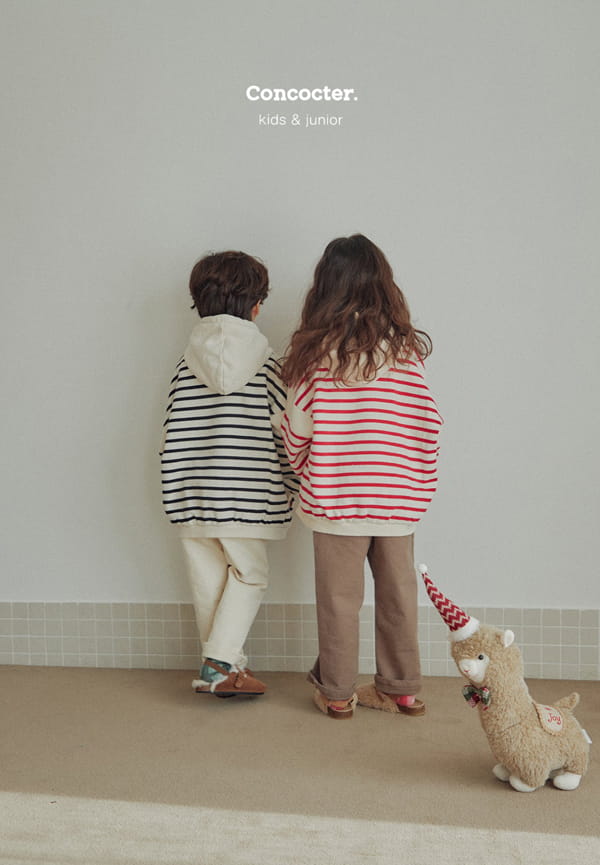 CONCOCTER - Korean Children Fashion - #Kfashion4kids - Loose Fit Stripes Hoody - 5