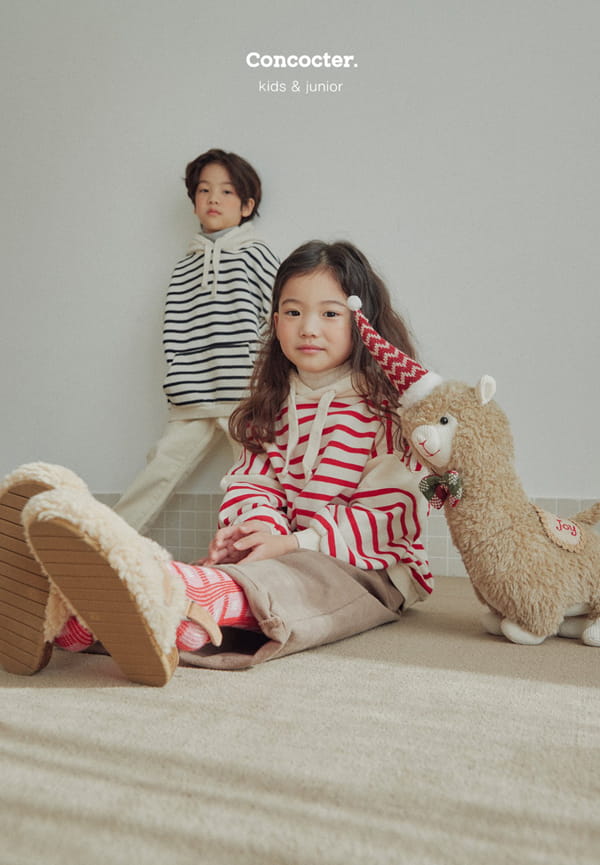 CONCOCTER - Korean Children Fashion - #Kfashion4kids - Loose Fit Stripes Hoody - 7