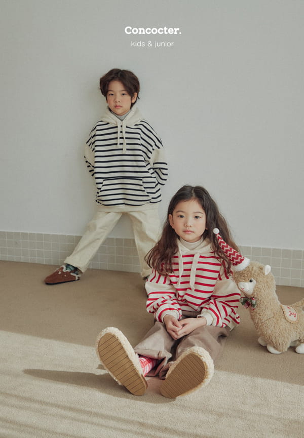 CONCOCTER - Korean Children Fashion - #Kfashion4kids - Loose Fit Stripes Hoody - 8