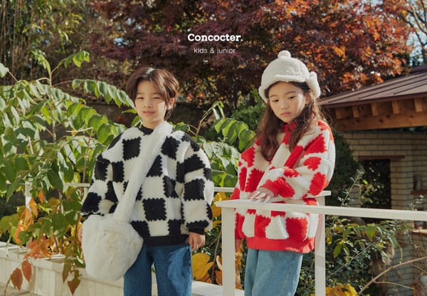 CONCOCTER - Korean Children Fashion - #Kfashion4kids - Checker Dumble Sweatshirt - 11