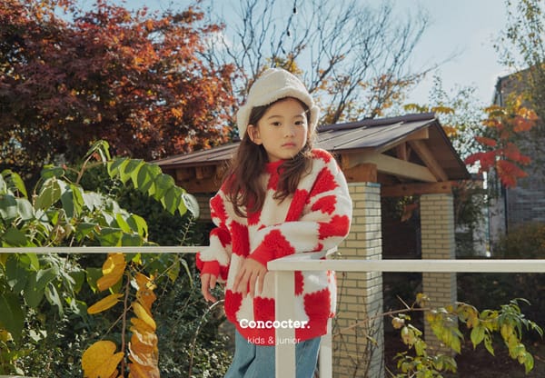 CONCOCTER - Korean Children Fashion - #Kfashion4kids - Checker Dumble Sweatshirt - 12