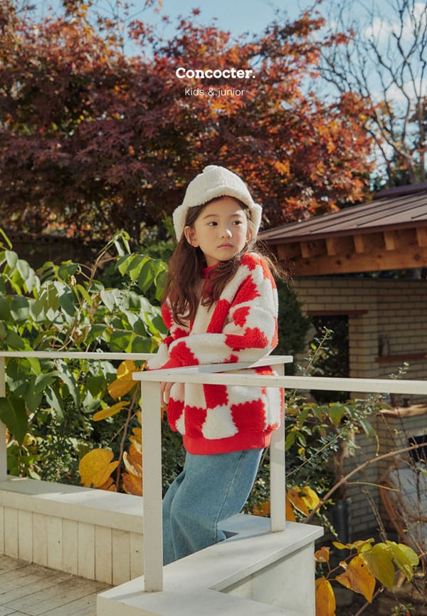 CONCOCTER - Korean Children Fashion - #Kfashion4kids - Checker Dumble Sweatshirt - 2