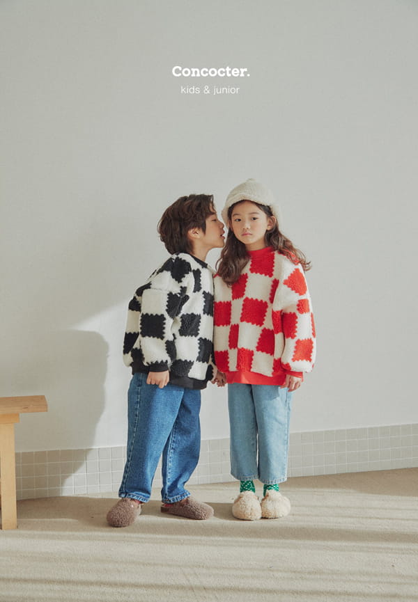 CONCOCTER - Korean Children Fashion - #Kfashion4kids - Checker Dumble Sweatshirt - 4
