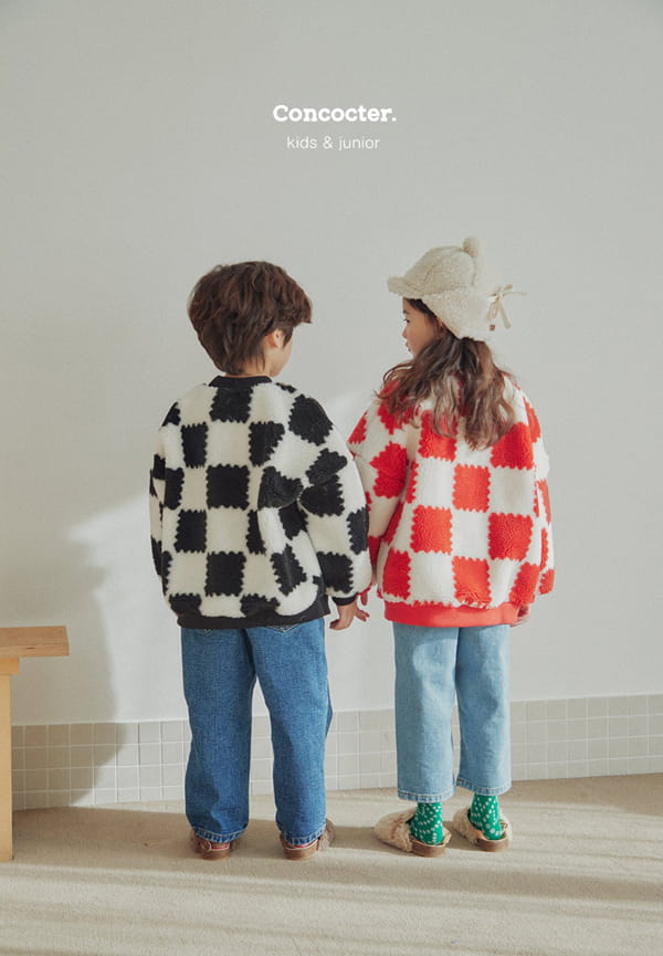 CONCOCTER - Korean Children Fashion - #Kfashion4kids - Checker Dumble Sweatshirt - 5