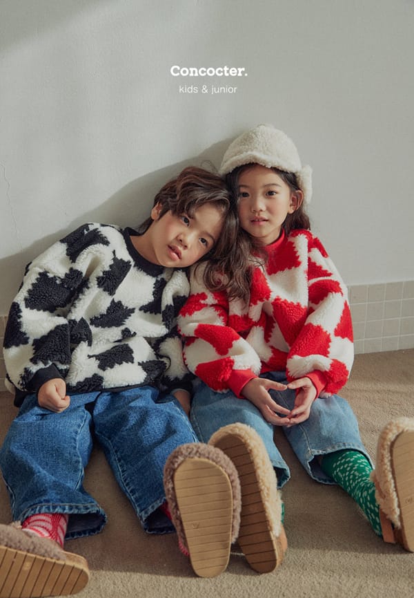 CONCOCTER - Korean Children Fashion - #Kfashion4kids - Checker Dumble Sweatshirt - 7