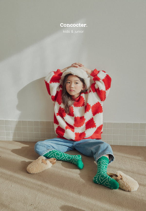 CONCOCTER - Korean Children Fashion - #Kfashion4kids - Checker Dumble Sweatshirt - 8