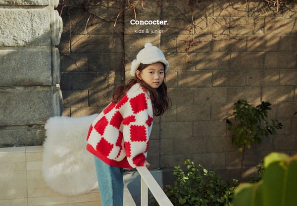 CONCOCTER - Korean Children Fashion - #Kfashion4kids - Checker Dumble Sweatshirt - 9