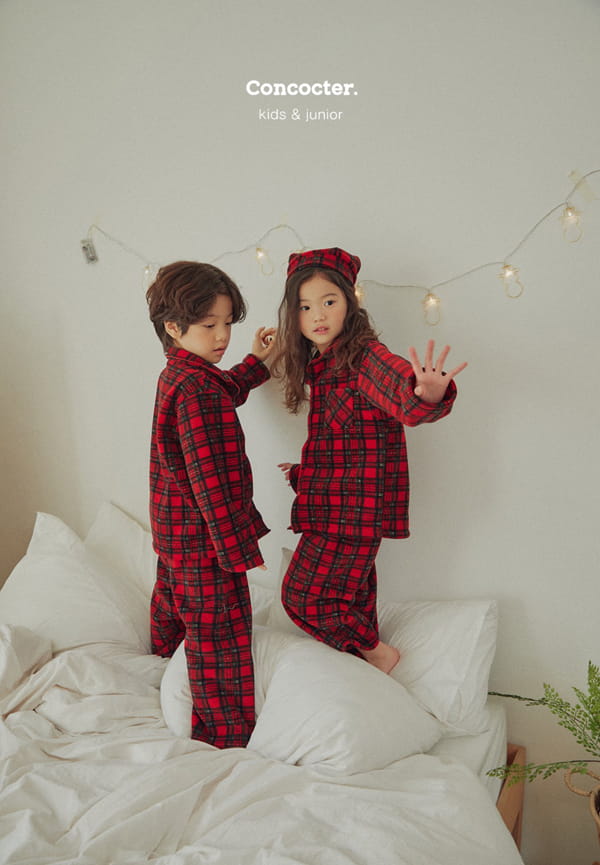 CONCOCTER - Korean Children Fashion - #Kfashion4kids - Merry Check Santa Pajamas with Mom Dad - 10