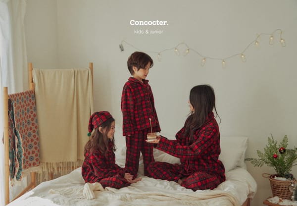 CONCOCTER - Korean Children Fashion - #Kfashion4kids - Merry Check Santa Pajamas with Mom Dad - 11