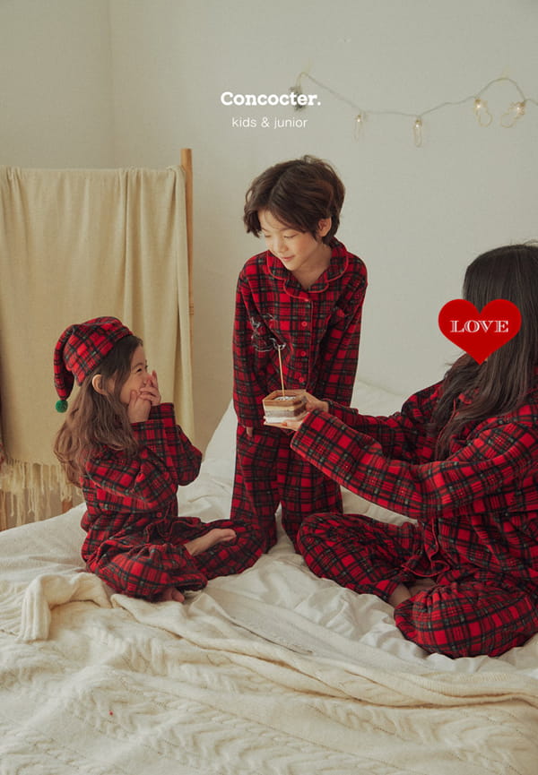 CONCOCTER - Korean Children Fashion - #Kfashion4kids - Merry Check Santa Pajamas with Mom Dad - 2