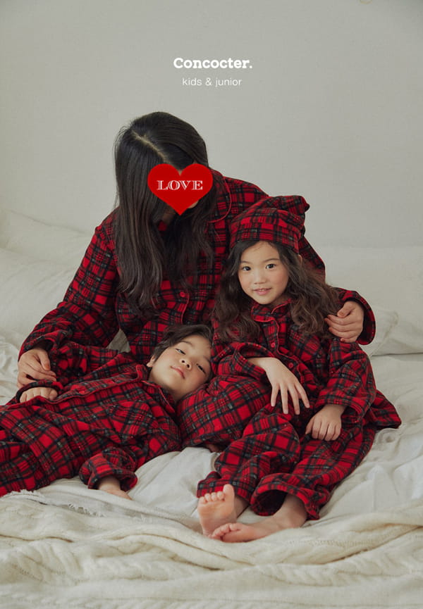 CONCOCTER - Korean Children Fashion - #Kfashion4kids - Merry Check Santa Pajamas with Mom Dad - 3