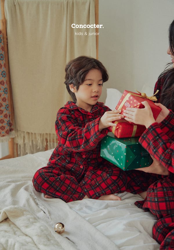 CONCOCTER - Korean Children Fashion - #Kfashion4kids - Merry Check Santa Pajamas with Mom Dad - 5