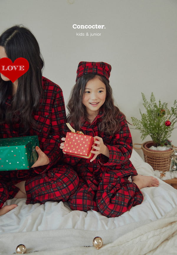 CONCOCTER - Korean Children Fashion - #Kfashion4kids - Merry Check Santa Pajamas with Mom Dad - 6