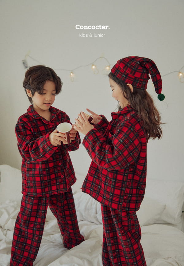 CONCOCTER - Korean Children Fashion - #Kfashion4kids - Merry Check Santa Pajamas with Mom Dad - 7