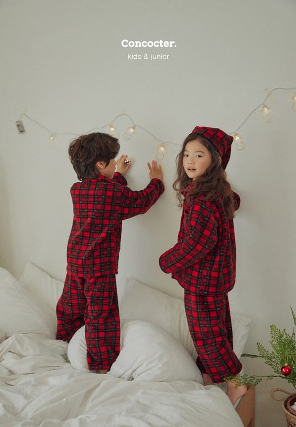 CONCOCTER - Korean Children Fashion - #Kfashion4kids - Merry Check Santa Pajamas with Mom Dad - 8