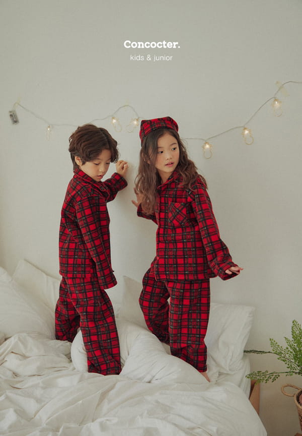 CONCOCTER - Korean Children Fashion - #Kfashion4kids - Merry Check Santa Pajamas with Mom Dad - 9
