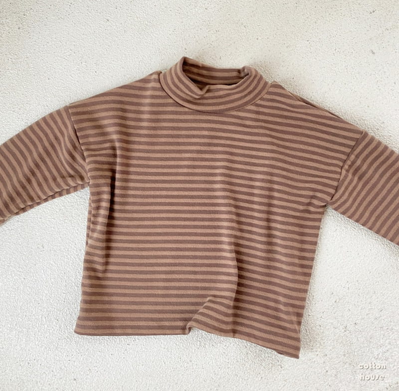 COTTON HOUSE - Korean Children Fashion - #Kfashion4kids - Stripes Turtleneck Tee