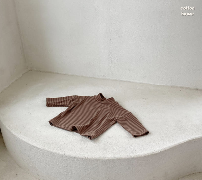 COTTON HOUSE - Korean Children Fashion - #Kfashion4kids - Stripes Turtleneck Tee - 10