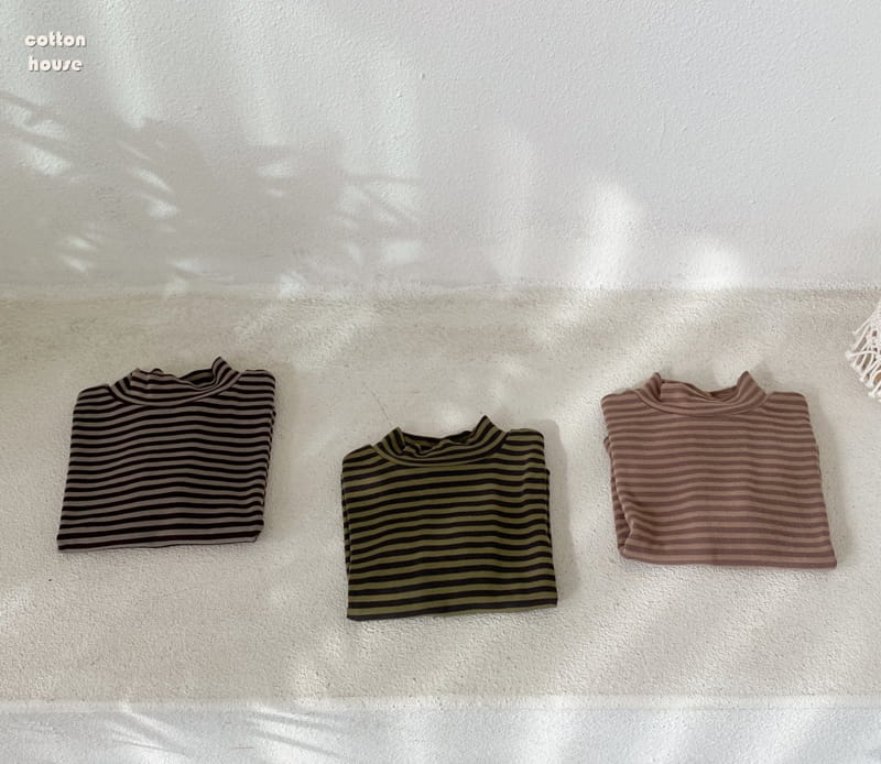 COTTON HOUSE - Korean Children Fashion - #Kfashion4kids - Stripes Turtleneck Tee - 11