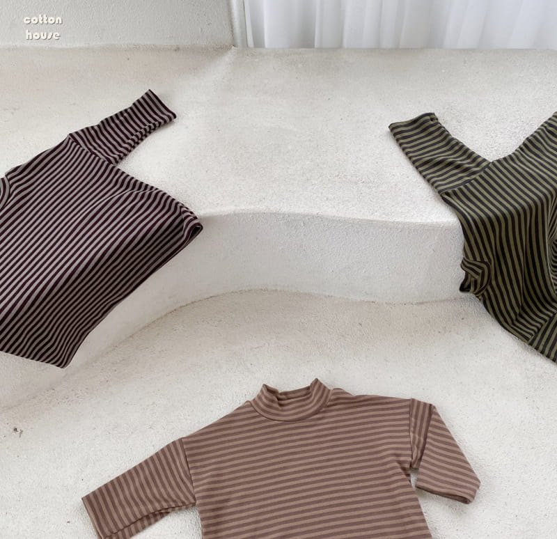 COTTON HOUSE - Korean Children Fashion - #Kfashion4kids - Stripes Turtleneck Tee - 5
