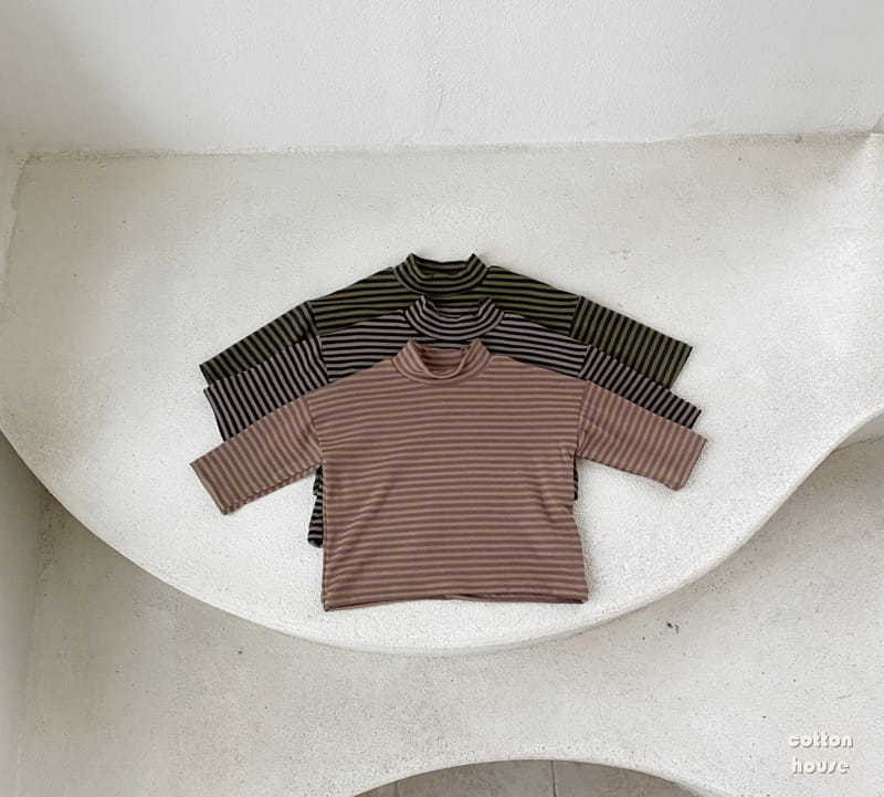 COTTON HOUSE - Korean Children Fashion - #Kfashion4kids - Stripes Turtleneck Tee - 6