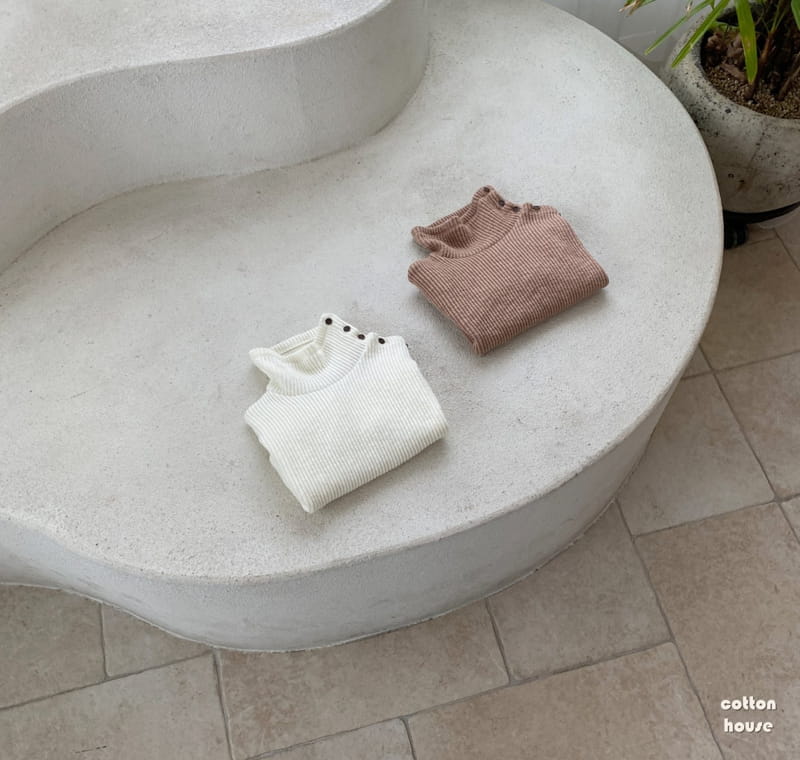 COTTON HOUSE - Korean Children Fashion - #Kfashion4kids - Danjjak Knit Turtleneck Tee - 8