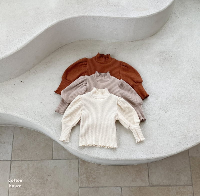 COTTON HOUSE - Korean Children Fashion - #Kfashion4kids - Rib Puff Tee