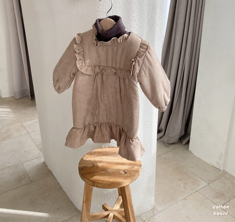 COTTON HOUSE - Korean Children Fashion - #Kfashion4kids - Frill Bonding One-piece