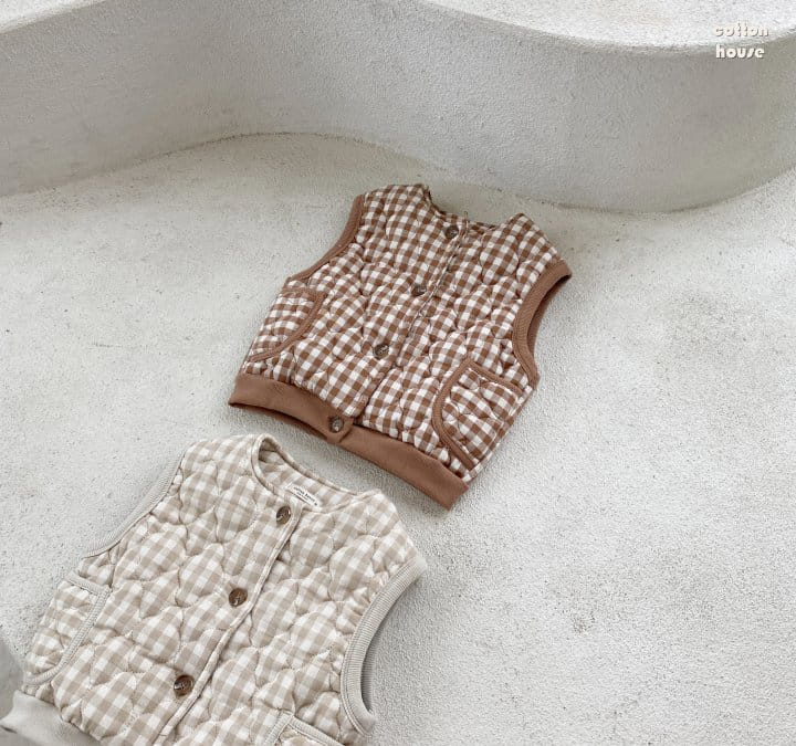 COTTON HOUSE - Korean Children Fashion - #Kfashion4kids - Check Bonding Vest - 2