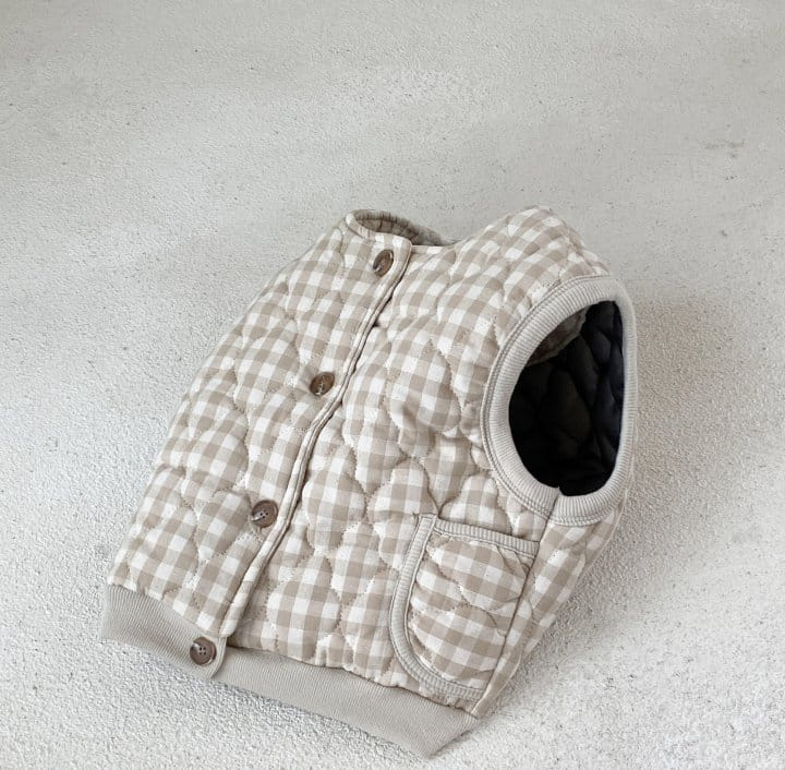 COTTON HOUSE - Korean Children Fashion - #Kfashion4kids - Check Bonding Vest - 3