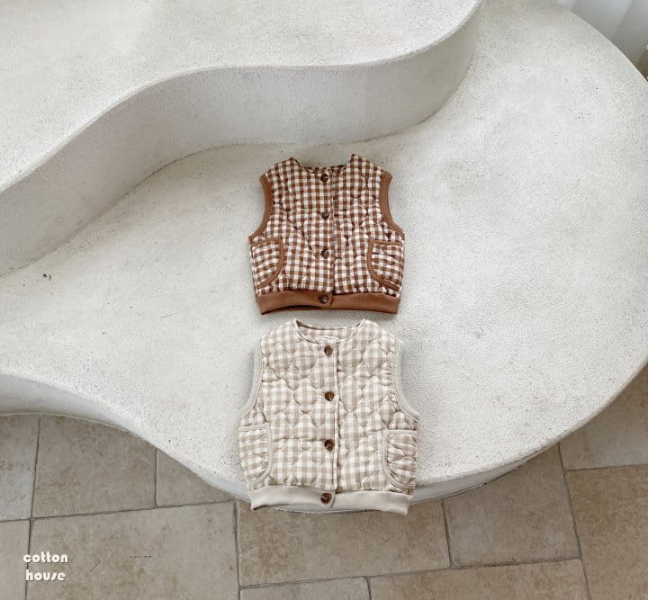 COTTON HOUSE - Korean Children Fashion - #Kfashion4kids - Check Bonding Vest - 5