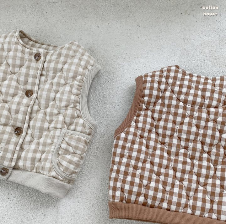 COTTON HOUSE - Korean Children Fashion - #Kfashion4kids - Check Bonding Vest - 8