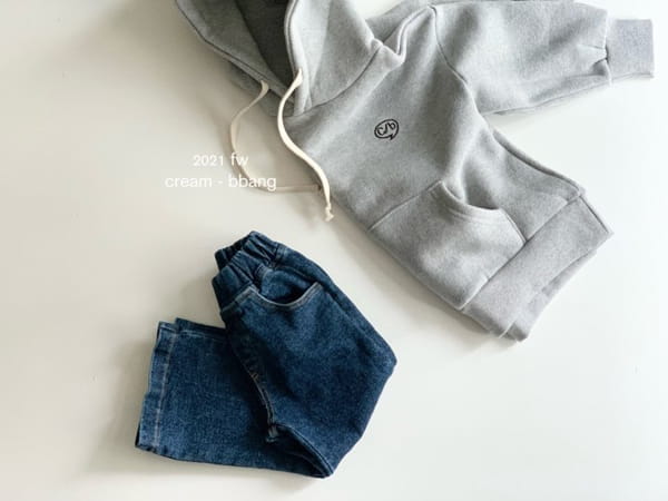 CREAM BBANG - Korean Children Fashion - #Kfashion4kids - Fleece Embroidery Hoody