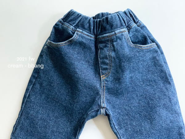 CREAM BBANG - Korean Children Fashion - #Kfashion4kids - Fleece Bootscut Jeans