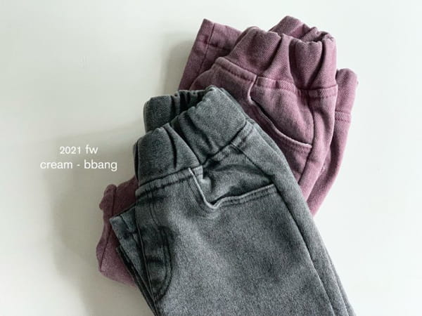 CREAM BBANG - Korean Children Fashion - #Kfashion4kids - Fleece Cotton Pigment Bootscut