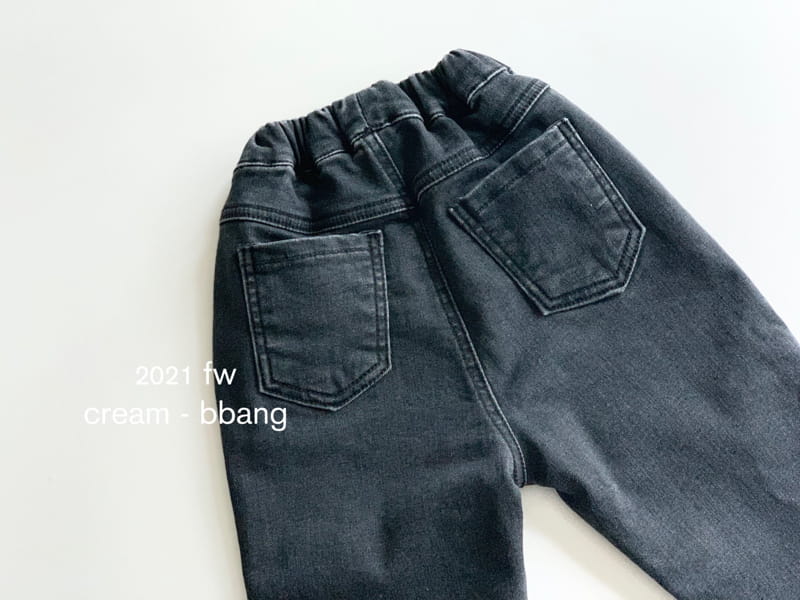 CREAM BBANG - Korean Children Fashion - #Kfashion4kids - Plan Tipple Fleece Jeans - 12