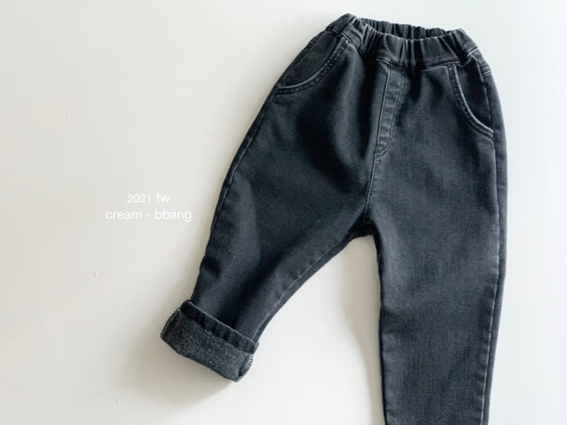 CREAM BBANG - Korean Children Fashion - #Kfashion4kids - Plan Tipple Fleece Jeans - 5