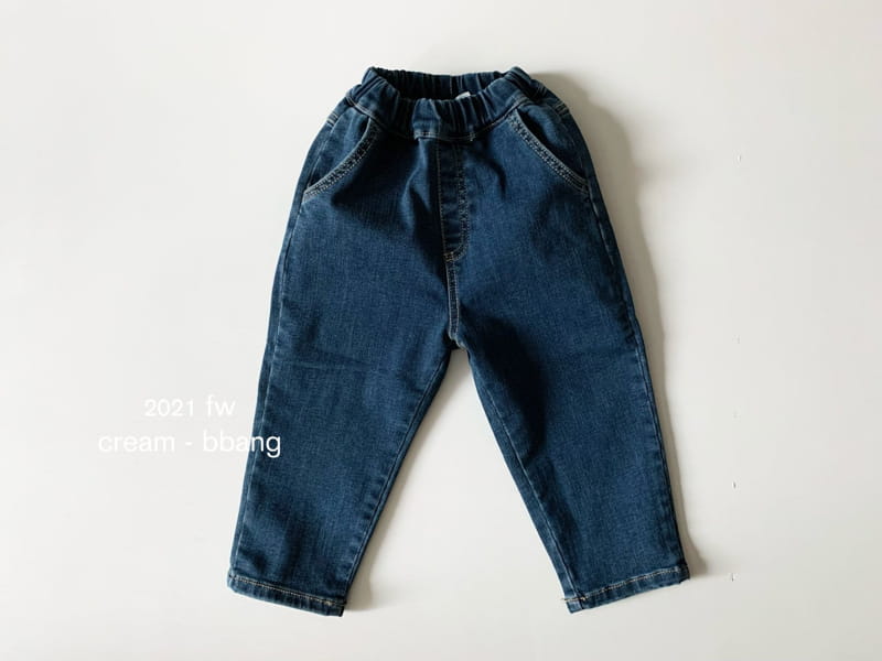 CREAM BBANG - Korean Children Fashion - #Kfashion4kids - Plan Tipple Fleece Jeans - 6