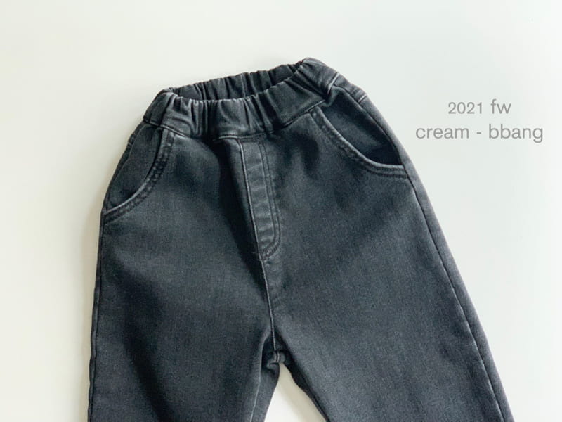 CREAM BBANG - Korean Children Fashion - #Kfashion4kids - Plan Tipple Fleece Jeans - 8