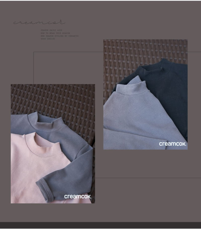 CREAMCOK - Korean Children Fashion - #Kfashion4kids - Cloud Half Turtleneck Tee - 10