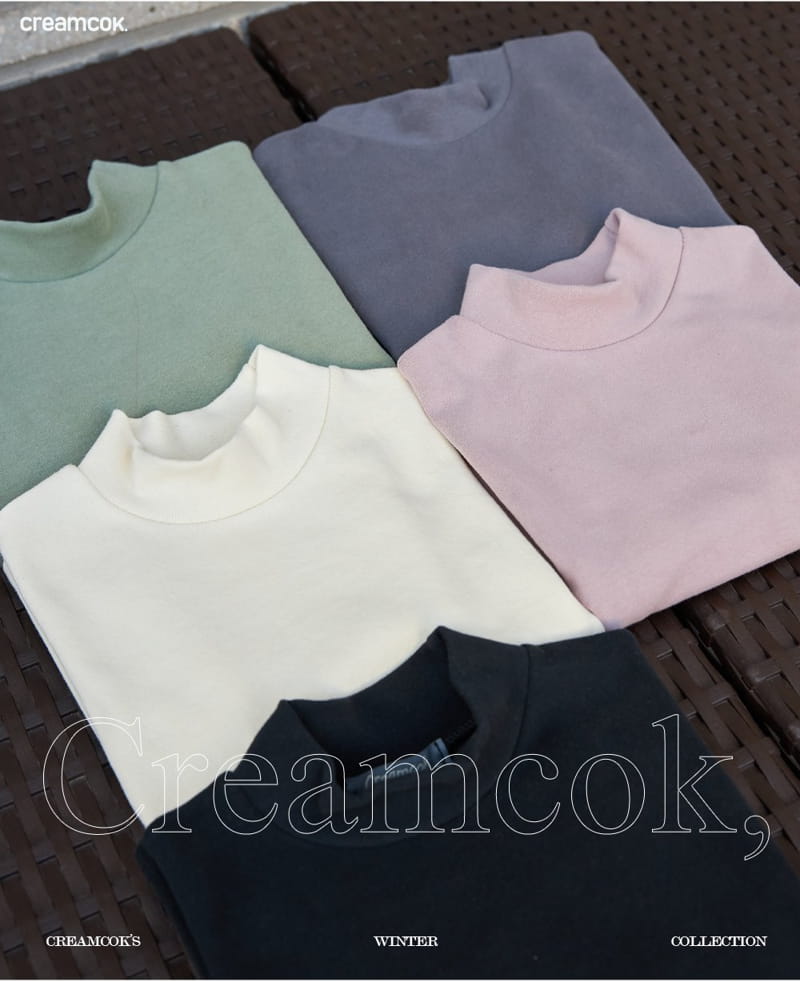 CREAMCOK - Korean Children Fashion - #Kfashion4kids - Cloud Half Turtleneck Tee - 6