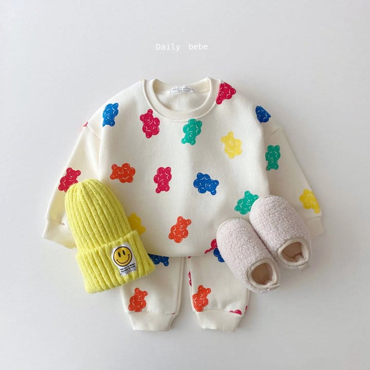 DAILY BEBE - Korean Children Fashion - #Kfashion4kids - Jelly Bear Top Bottom Set