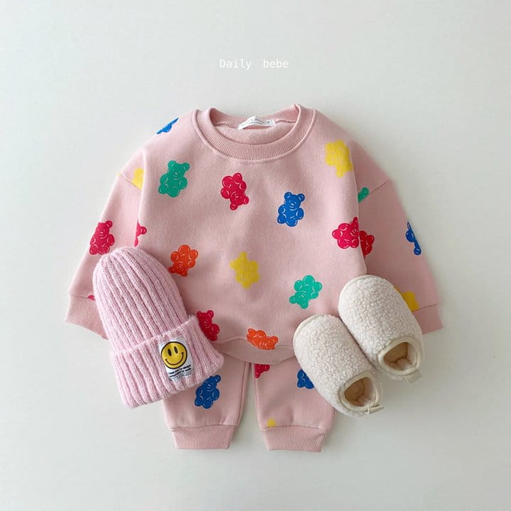 DAILY BEBE - Korean Children Fashion - #Kfashion4kids - Jelly Bear Top Bottom Set - 4