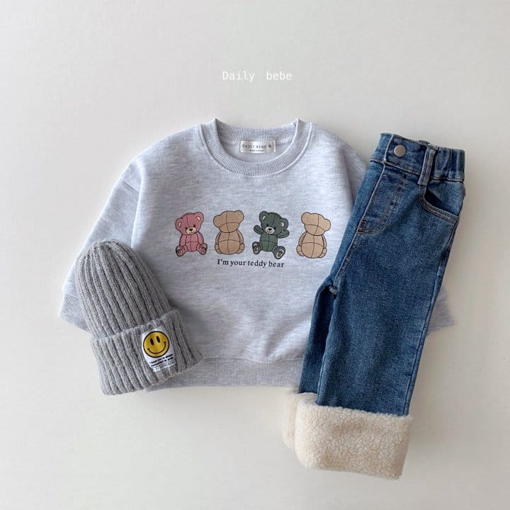 DAILY BEBE - Korean Children Fashion - #Kfashion4kids - Four Bears Sweatshirt - 9