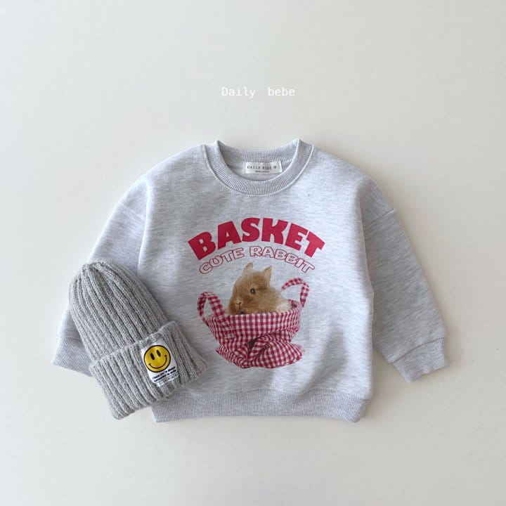 DAILY BEBE - Korean Children Fashion - #Kfashion4kids - Rabbit Basket Sweatshirt - 4