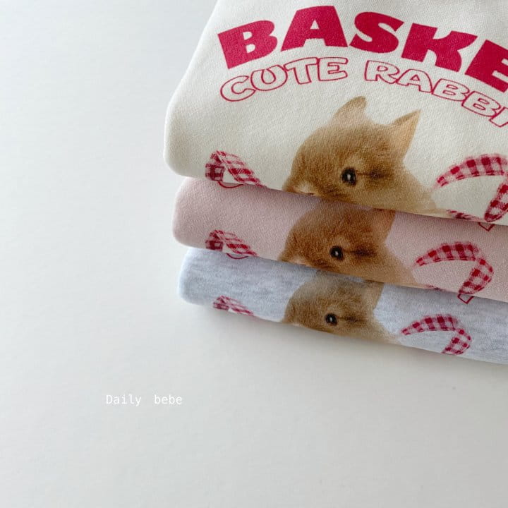 DAILY BEBE - Korean Children Fashion - #Kfashion4kids - Rabbit Basket Sweatshirt - 6