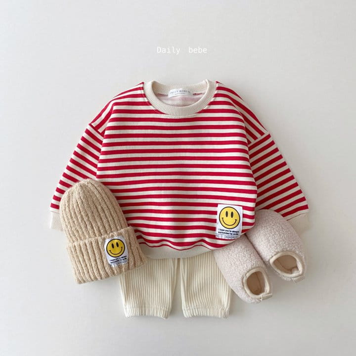 DAILY BEBE - Korean Children Fashion - #Kfashion4kids - Patch Stripes Sweatshrit