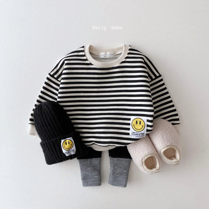 DAILY BEBE - Korean Children Fashion - #Kfashion4kids - Patch Stripes Sweatshrit - 3