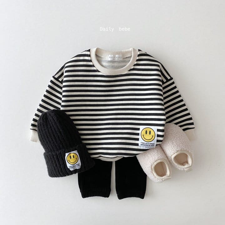 DAILY BEBE - Korean Children Fashion - #Kfashion4kids - Patch Stripes Sweatshrit - 4