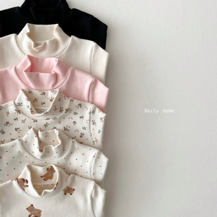 DAILY BEBE - Korean Children Fashion - #Kfashion4kids - Stick Half Turtleneck Tee - 8